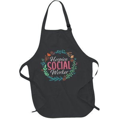 Floral Hospice Social Worker Appreciation Full-Length Apron With Pockets