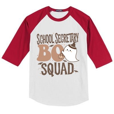 Funny Halloween School Secretary Boo Squad Costume Teacher Great Gift Kids Colorblock Raglan Jersey