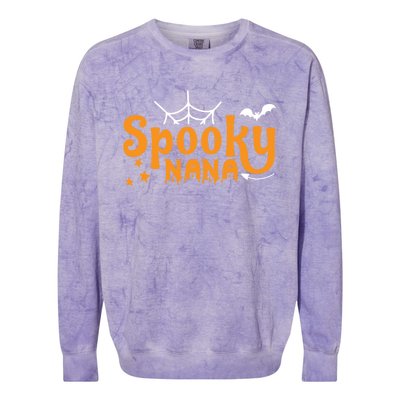 Funny Halloween Spooky Nana Gift Colorblast Crewneck Sweatshirt