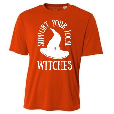 Funny Halloween Support Your Local Witches Funny Gift Cooling Performance Crew T-Shirt