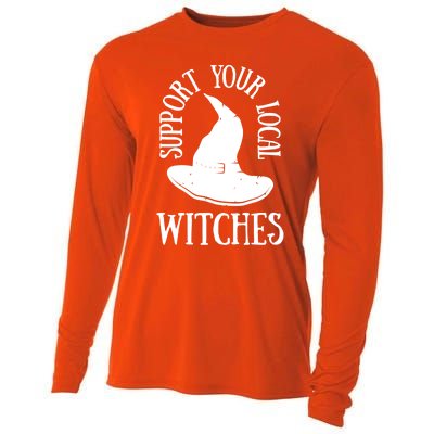 Funny Halloween Support Your Local Witches Funny Gift Cooling Performance Long Sleeve Crew