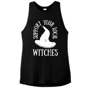 Funny Halloween Support Your Local Witches Funny Gift Ladies PosiCharge Tri-Blend Wicking Tank