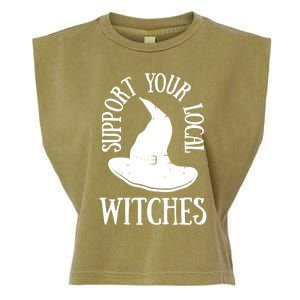 Funny Halloween Support Your Local Witches Funny Gift Garment-Dyed Women's Muscle Tee