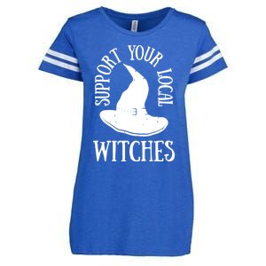 Funny Halloween Support Your Local Witches Funny Gift Enza Ladies Jersey Football T-Shirt