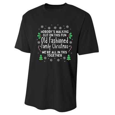 Festive Holiday Sweater Classic Christmas Design Performance Sprint T-Shirt