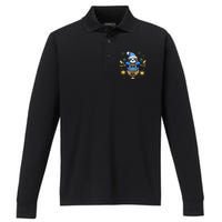 Funny Hanukkah Sloth Jewish Chanukah Sleeping Hanukkah PJs  Performance Long Sleeve Polo