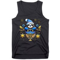 Funny Hanukkah Sloth Jewish Chanukah Sleeping Hanukkah PJs  Tank Top