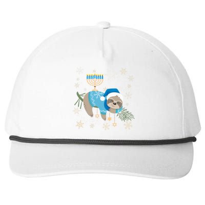 Funny Hanukkah Sloth Jewish Chanukah Sleeping  Snapback Five-Panel Rope Hat