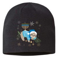 Funny Hanukkah Sloth Jewish Chanukah Sleeping  Sustainable Beanie