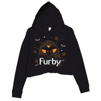 Furby Halloween Spooky Lines Pumpkin Furby Crop Fleece Hoodie