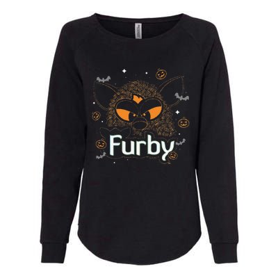 Furby Halloween Spooky Lines Pumpkin Furby Womens California Wash Sweatshirt