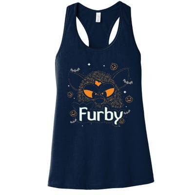 Furby Halloween Spooky Lines Pumpkin Furby Women's Racerback Tank