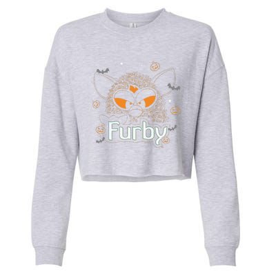 Furby Halloween Spooky Lines Pumpkin Furby Cropped Pullover Crew