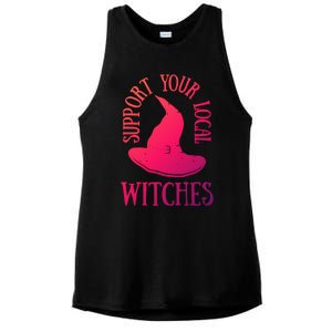 Funny Halloween Support Your Local Witches Funny Gift Ladies PosiCharge Tri-Blend Wicking Tank