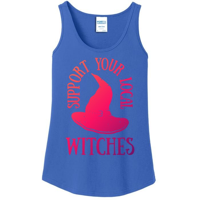 Funny Halloween Support Your Local Witches Funny Gift Ladies Essential Tank