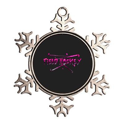 Field Hockey Sport Metallic Star Ornament