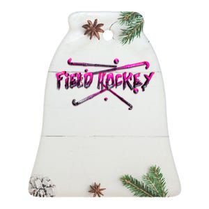 Field Hockey Sport Ceramic Bell Ornament