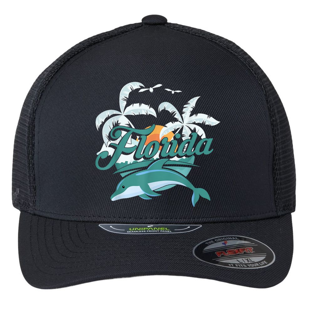 Floridian Home State Summer Florida Flexfit Unipanel Trucker Cap