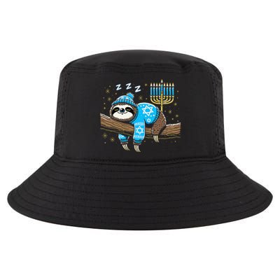 Funny Hanukkah Sloth Jewish Chanukah Sleeping Hanukkah Pjs Cool Comfort Performance Bucket Hat