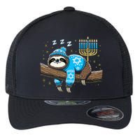 Funny Hanukkah Sloth Jewish Chanukah Sleeping Hanukkah Pjs Flexfit Unipanel Trucker Cap