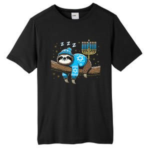 Funny Hanukkah Sloth Jewish Chanukah Sleeping Hanukkah Pjs Tall Fusion ChromaSoft Performance T-Shirt