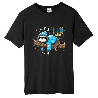 Funny Hanukkah Sloth Jewish Chanukah Sleeping Hanukkah Pjs Tall Fusion ChromaSoft Performance T-Shirt