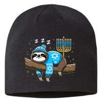 Funny Hanukkah Sloth Jewish Chanukah Sleeping Hanukkah Pjs Sustainable Beanie