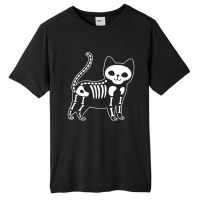 Funny Halloween Skeleton Cat Kitty Costume Skull Cat Tall Fusion ChromaSoft Performance T-Shirt