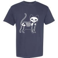 Funny Halloween Skeleton Cat Kitty Costume Skull Cat Garment-Dyed Heavyweight T-Shirt