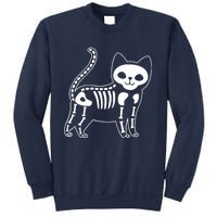 Funny Halloween Skeleton Cat Kitty Costume Skull Cat Sweatshirt