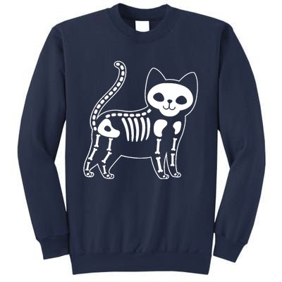 Funny Halloween Skeleton Cat Kitty Costume Skull Cat Sweatshirt