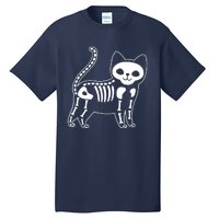 Funny Halloween Skeleton Cat Kitty Costume Skull Cat Tall T-Shirt