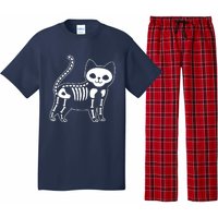 Funny Halloween Skeleton Cat Kitty Costume Skull Cat Pajama Set