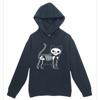 Funny Halloween Skeleton Cat Kitty Costume Skull Cat Urban Pullover Hoodie