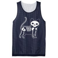 Funny Halloween Skeleton Cat Kitty Costume Skull Cat Mesh Reversible Basketball Jersey Tank