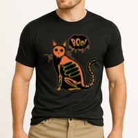 Funny Halloween Skeleton Cat Performance Shirt