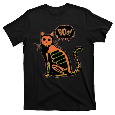 Funny Halloween Skeleton Cat T-Shirt