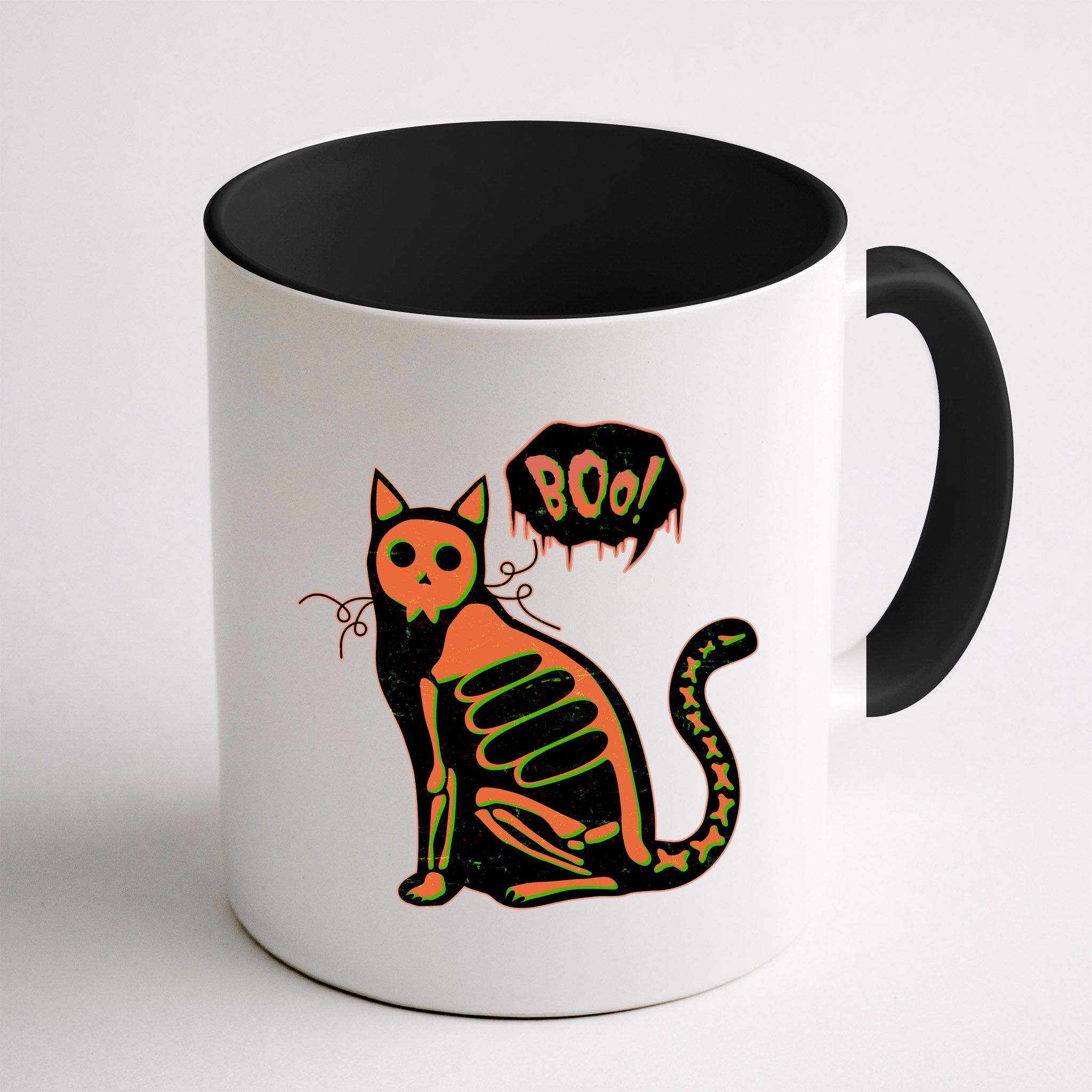 Funny Halloween Skeleton Cat Mug