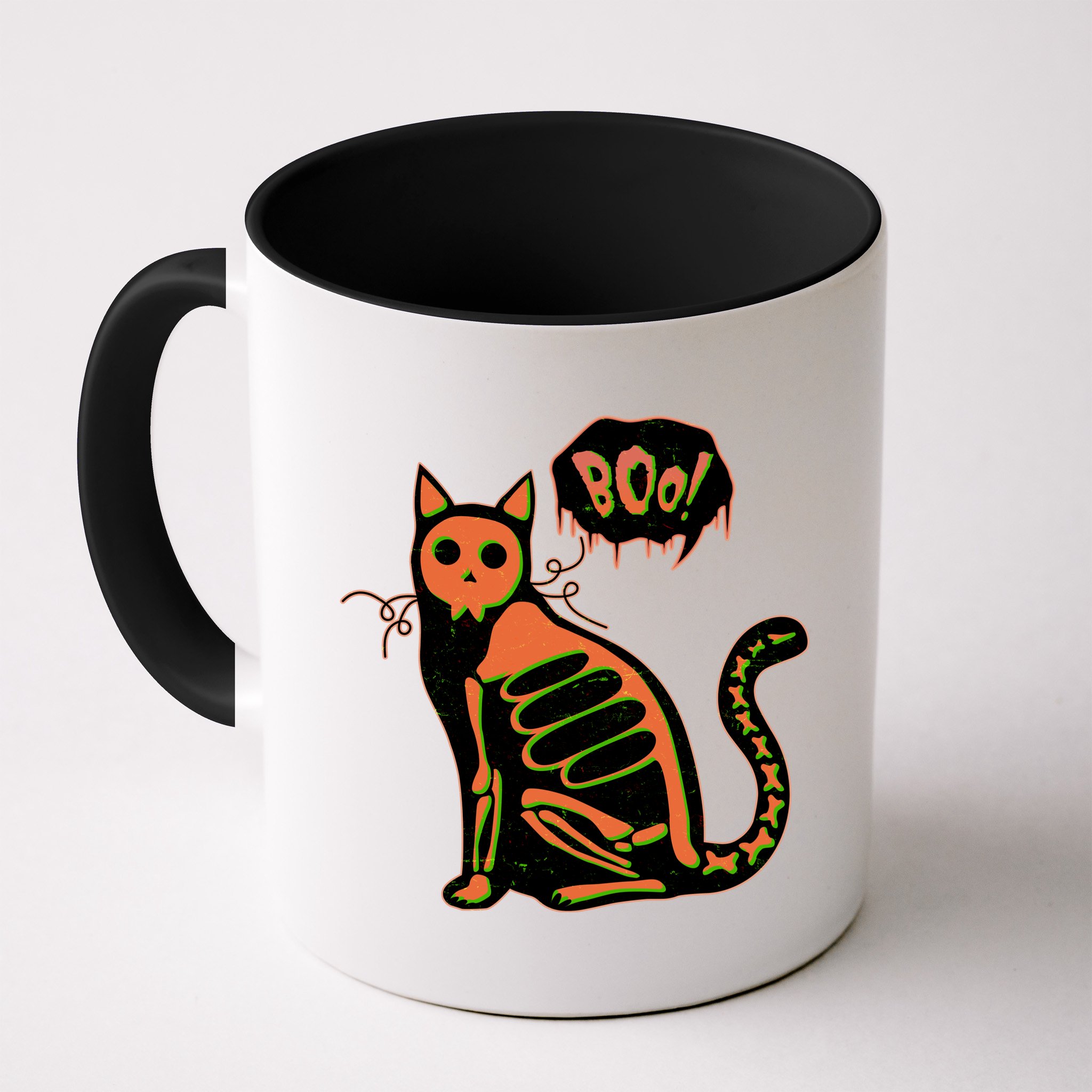 Funny Halloween Skeleton Cat Mug