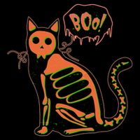 Funny Halloween Skeleton Cat Drawstring Bag