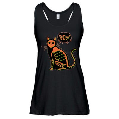 Funny Halloween Skeleton Cat Ladies Essential Flowy Tank