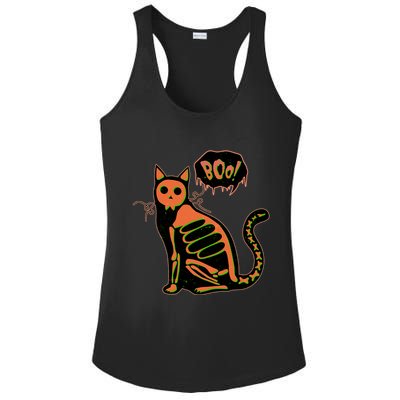 Funny Halloween Skeleton Cat Ladies PosiCharge Competitor Racerback Tank