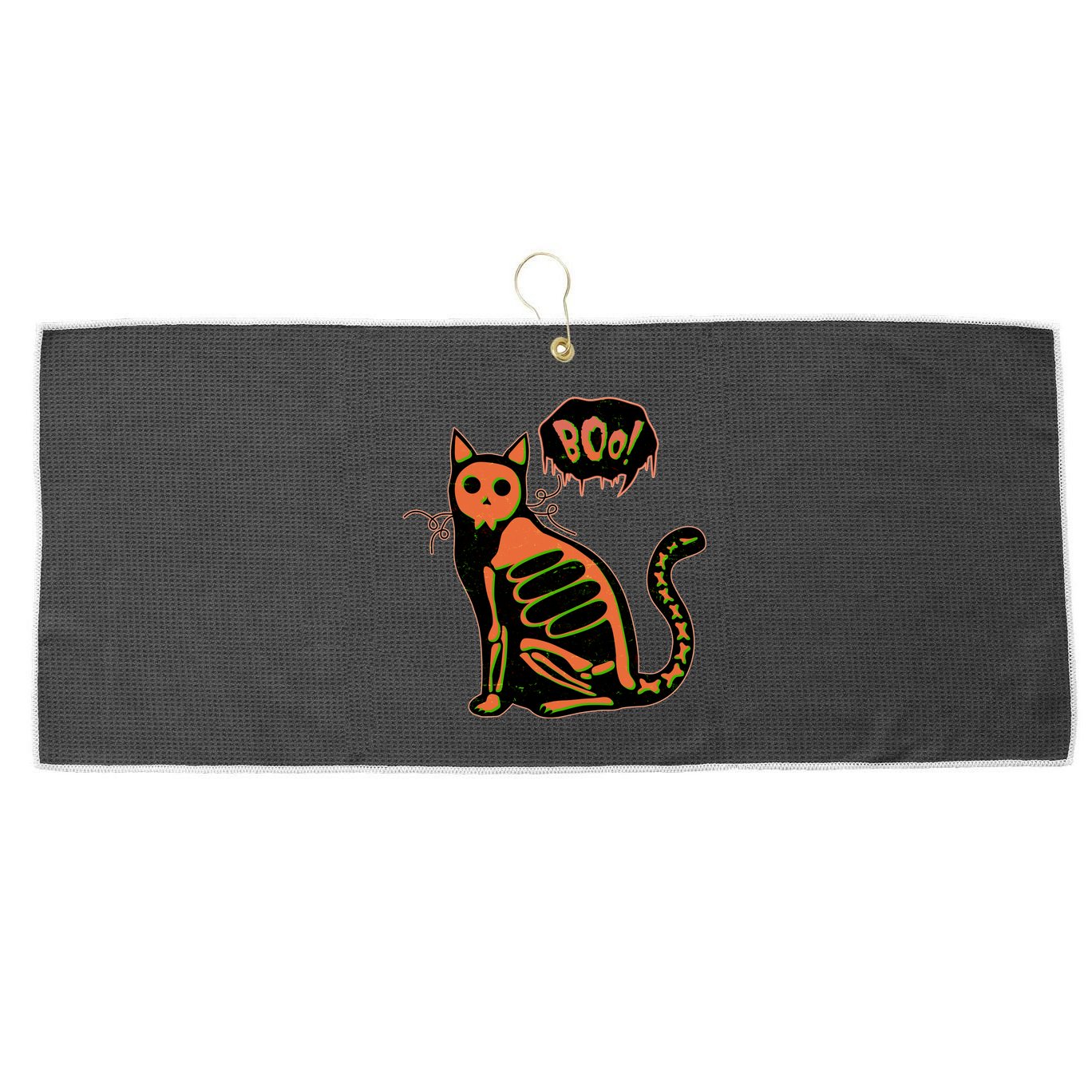 Funny Halloween Skeleton Cat Large Microfiber Waffle Golf Towel