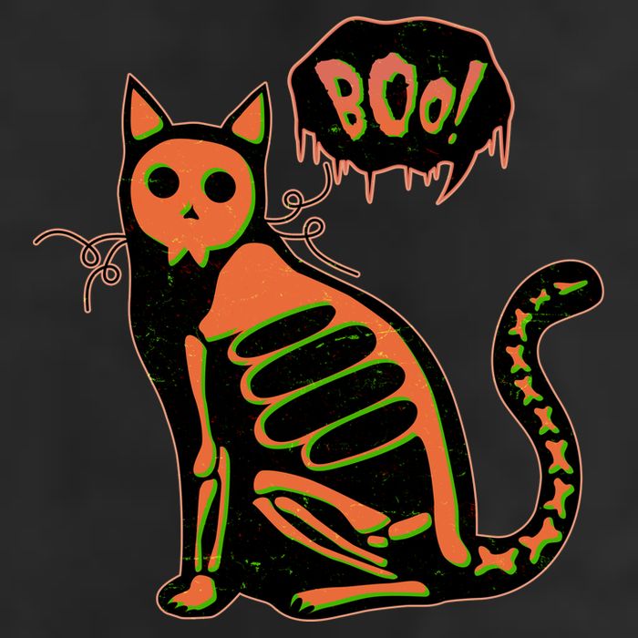 Funny Halloween Skeleton Cat Golf Towel