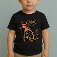 Funny Halloween Skeleton Cat Toddler T-Shirt