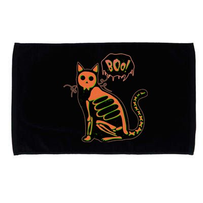 Funny Halloween Skeleton Cat Microfiber Hand Towel