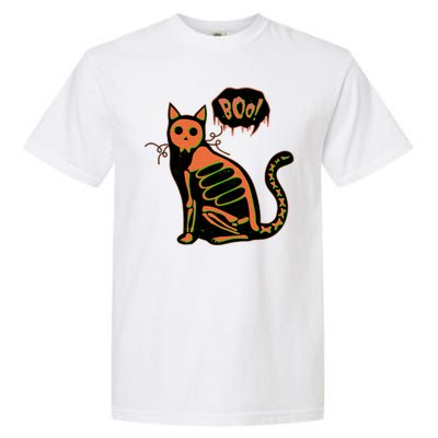 Funny Halloween Skeleton Cat Garment-Dyed Heavyweight T-Shirt