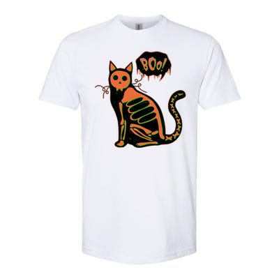 Funny Halloween Skeleton Cat Softstyle® CVC T-Shirt