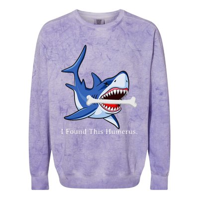 Funny Halloween Shark I Found This Humerus Costume Gift Colorblast Crewneck Sweatshirt