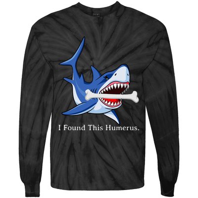 Funny Halloween Shark I Found This Humerus Costume Gift Tie-Dye Long Sleeve Shirt